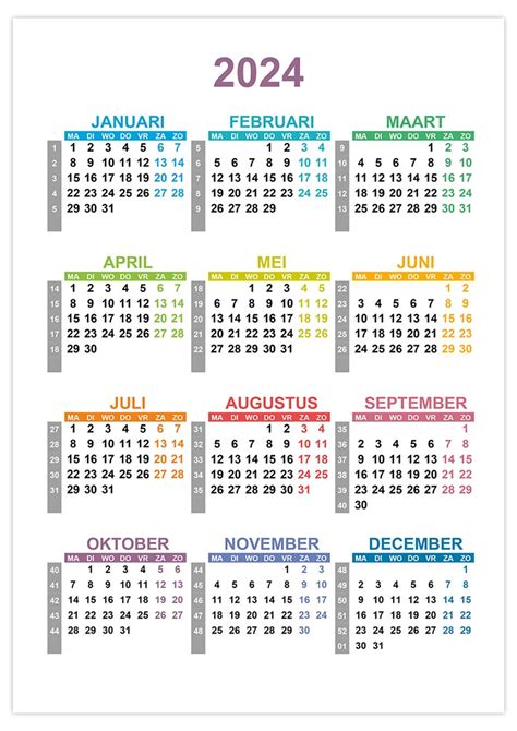 kalender met weken